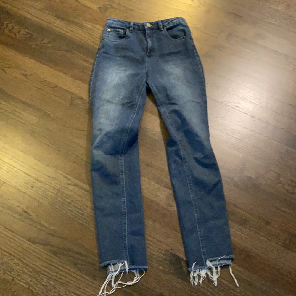 ASOS High Rise Denim Jeans 26 EUC Raw Hem